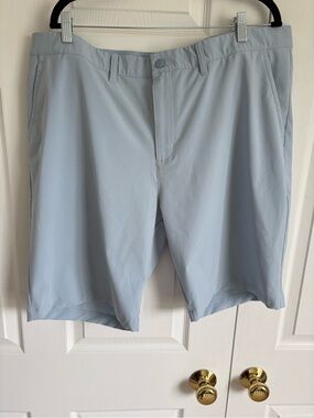 Adidas Light Blue Men’s Performance Golf Flat Front Shorts (40)